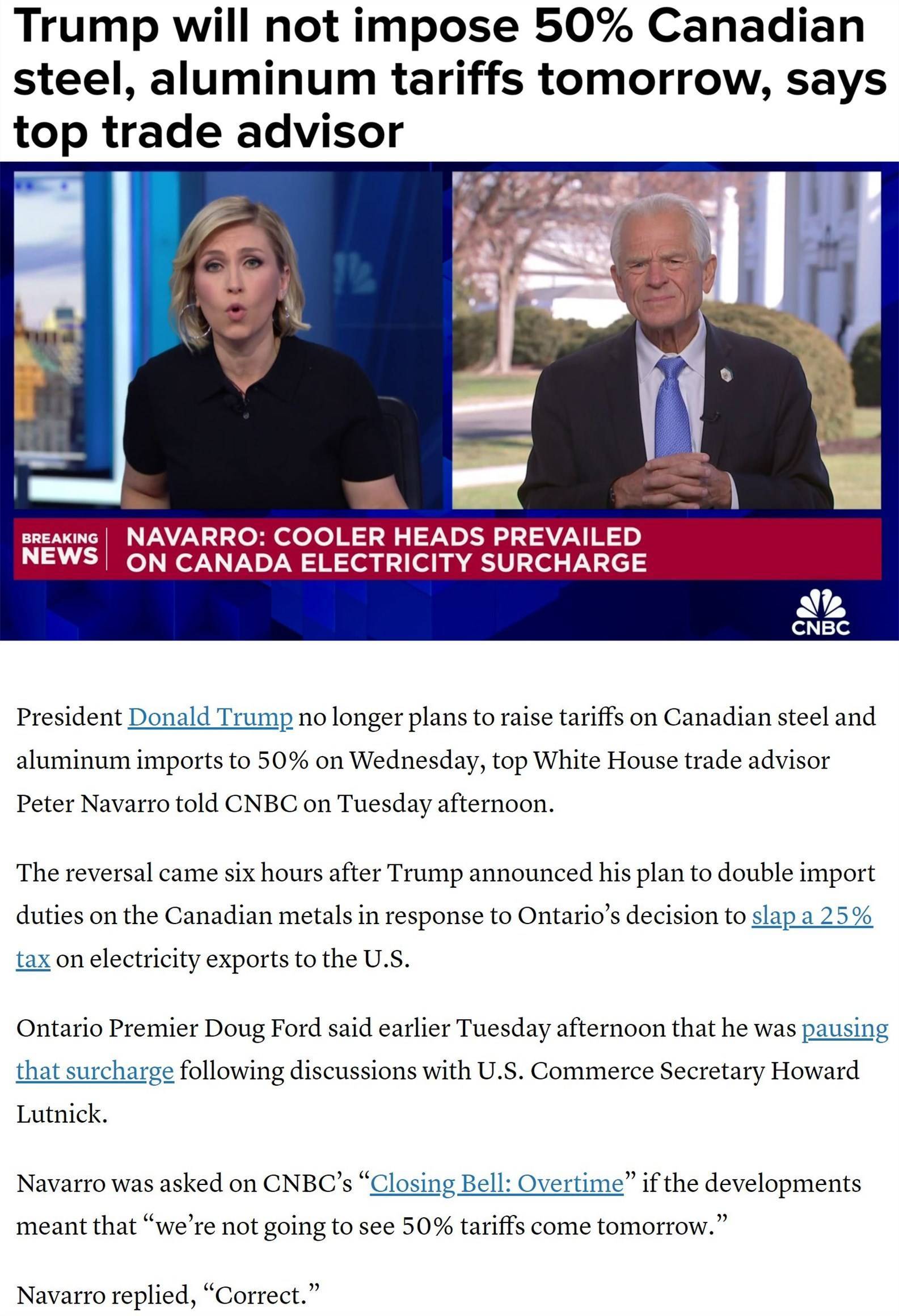 特朗普:成为“我们珍爱的第51个州”就没关税了