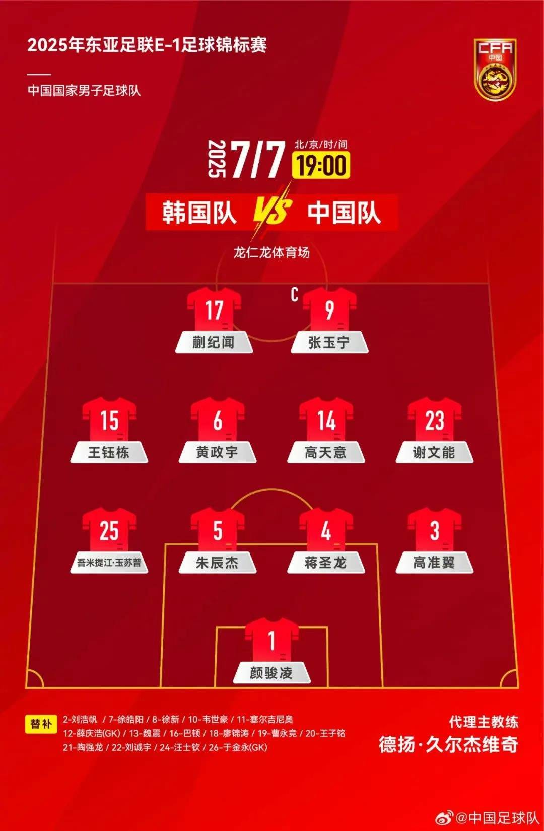 东亚杯国足0:3韩国队,与对手近6次交手均遭遇失利