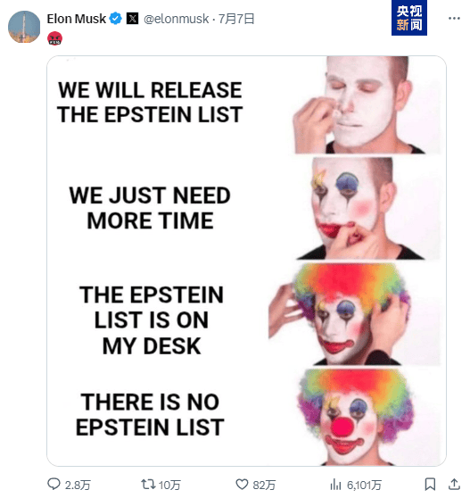 支持者阵营裂痕扩大,特朗普发长文称“无人关心”爱泼斯坦案,马斯克:说了半天,公布得了