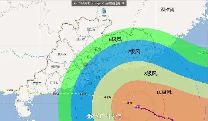 加强防御!今夜,广州进入8级风圈!明天9时,“桦加沙”距离广州最近!